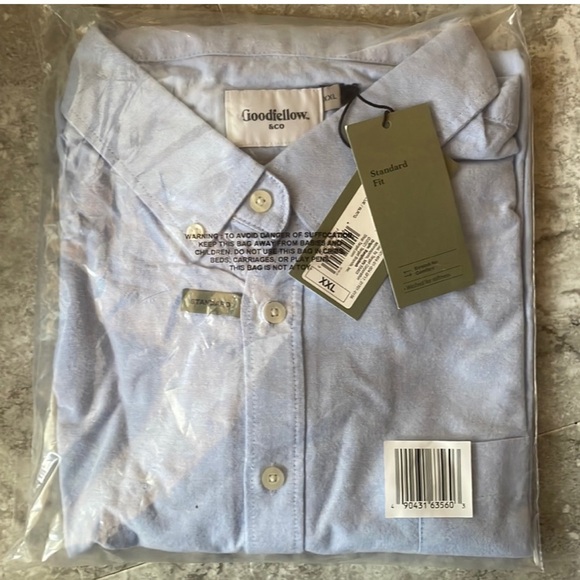 Good fellow and Co Men’s long sleeve Dress Shirt Nightfall Blue - Picture 3 of 5